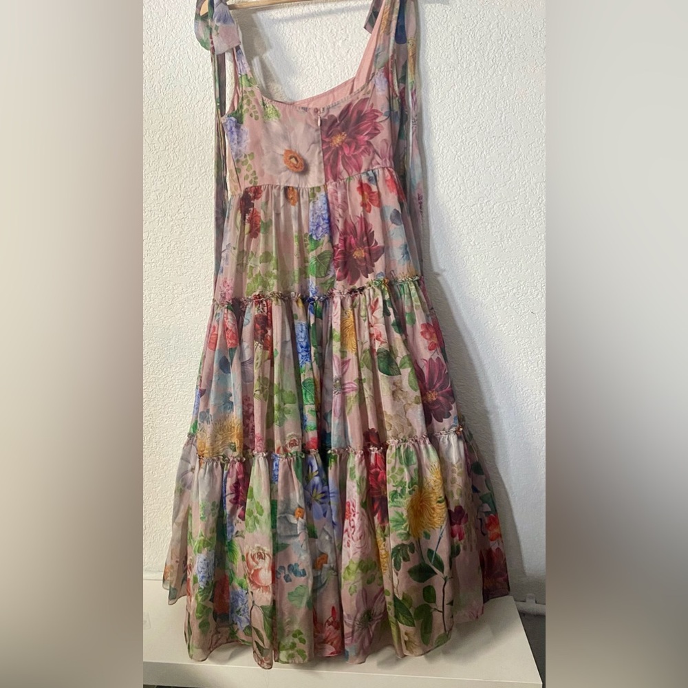 Anthropologie Geisha Designs Isabella Tiered A-line midi dress romantic floral - Picture 6 of 9